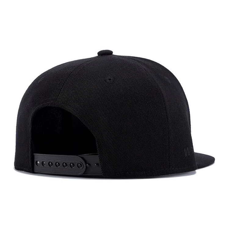 Gorra Plana Beisbol Hip Hop Unisex Algodon Bordado 3D Negro 2