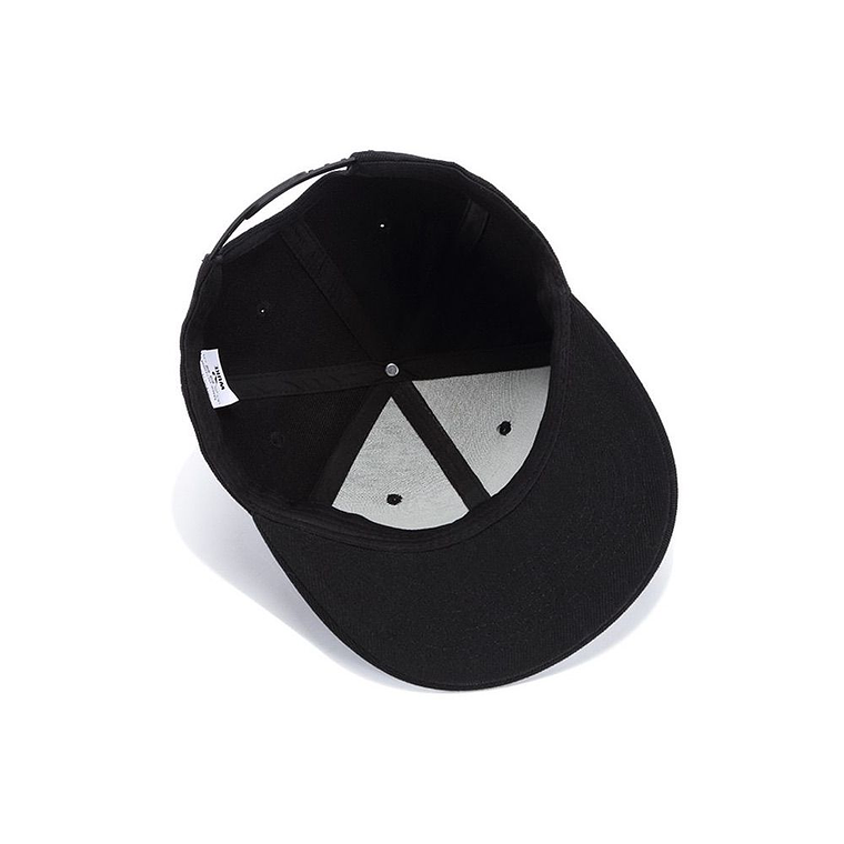 Gorra Plana Beisbol Hip Hop Unisex Algodon Bordado 3D Negro 3