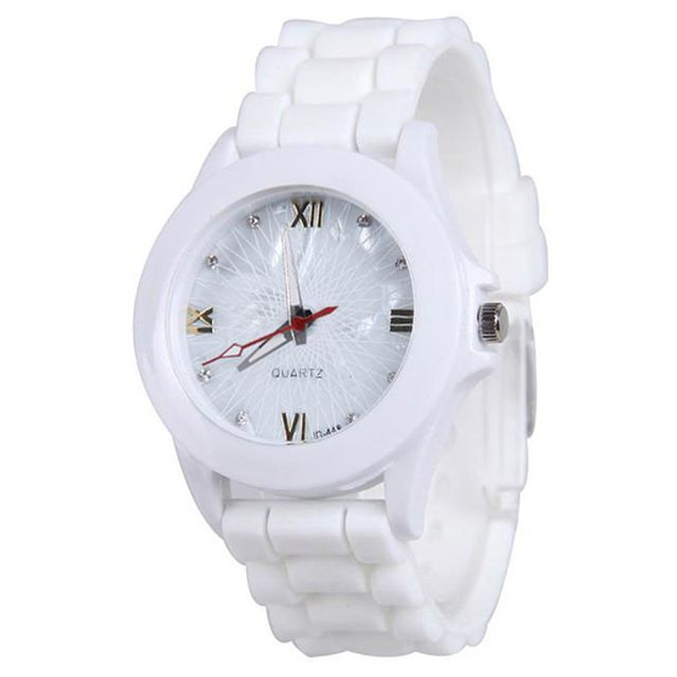 Reloj Mujer Cuarzo Deportivo Silicona Blanco 1