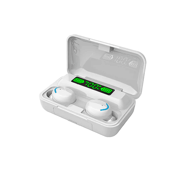Audifonos Inalambricos Bluetooth In Ear Power Bank F9 5C Blanco