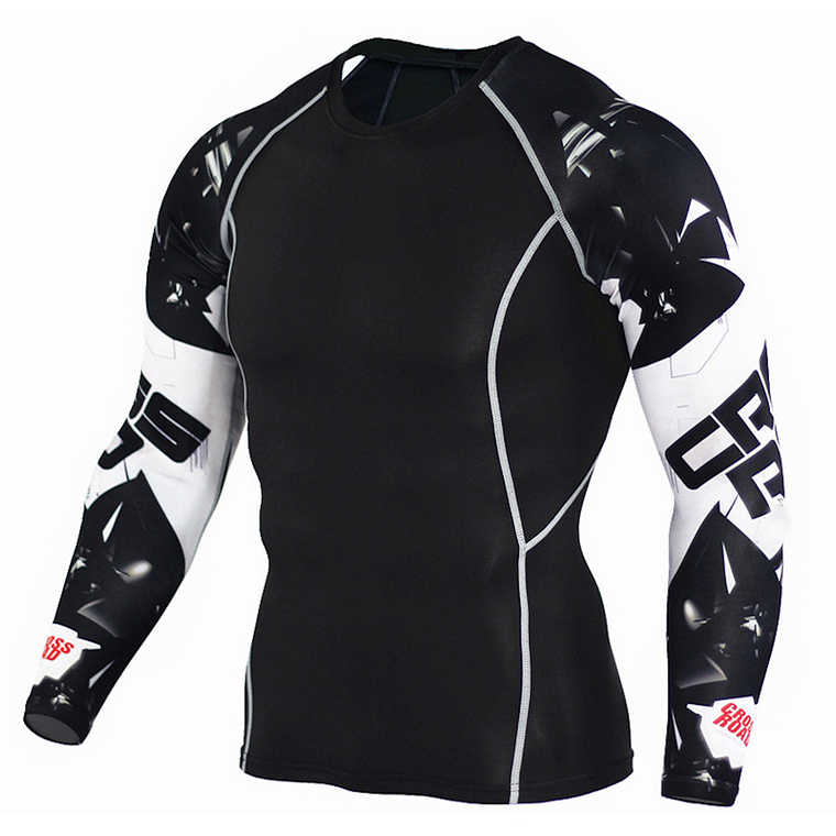 Conjunto Deportivo Compresion Hombre Camiseta Pantalon 746 Negro 2