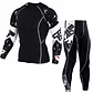 Conjunto Deportivo Compresion Hombre Camiseta Pantalon 746 Negro - Miniatura 1