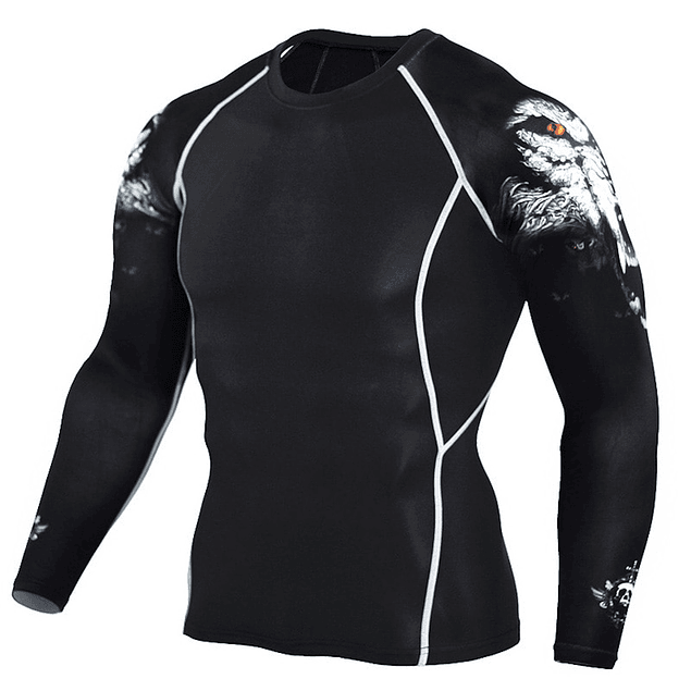 Conjunto Deportivo Compresion Hombre Camiseta Pantalon 721 Negro