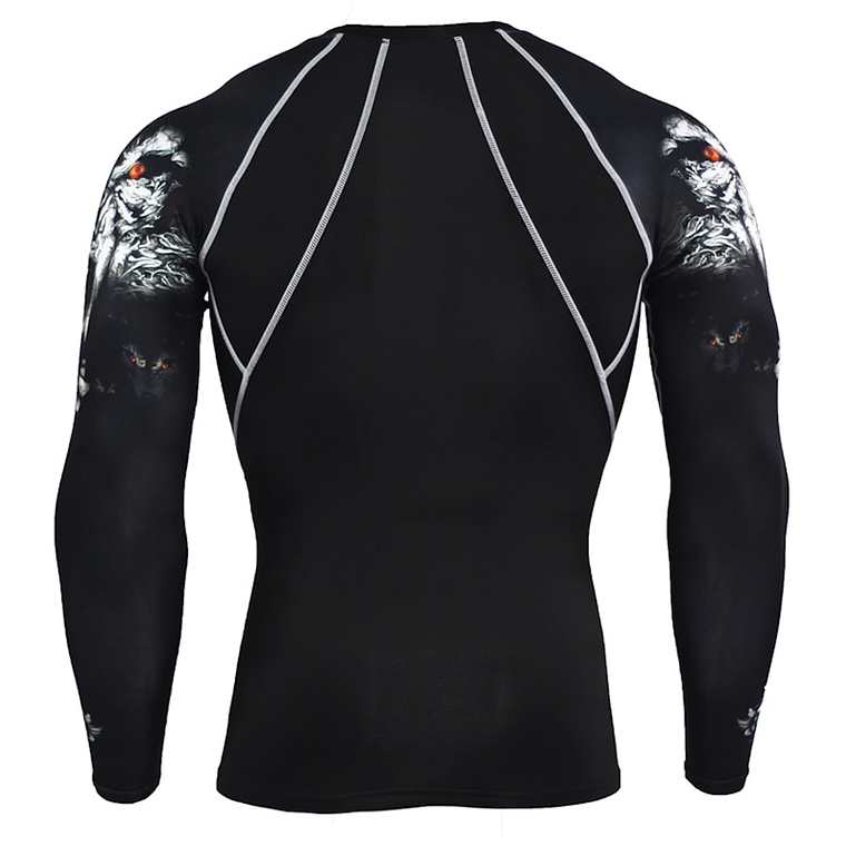 Conjunto Deportivo Compresion Hombre Camiseta Pantalon 721 Negro 3