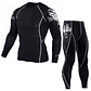 Conjunto Deportivo Compresion Hombre Camiseta Pantalon 721 Negro - Miniatura 1