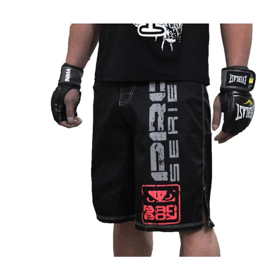 Pantaloneta Deportiva Hombre MMA Boxeo Kick Boxing Negro 2