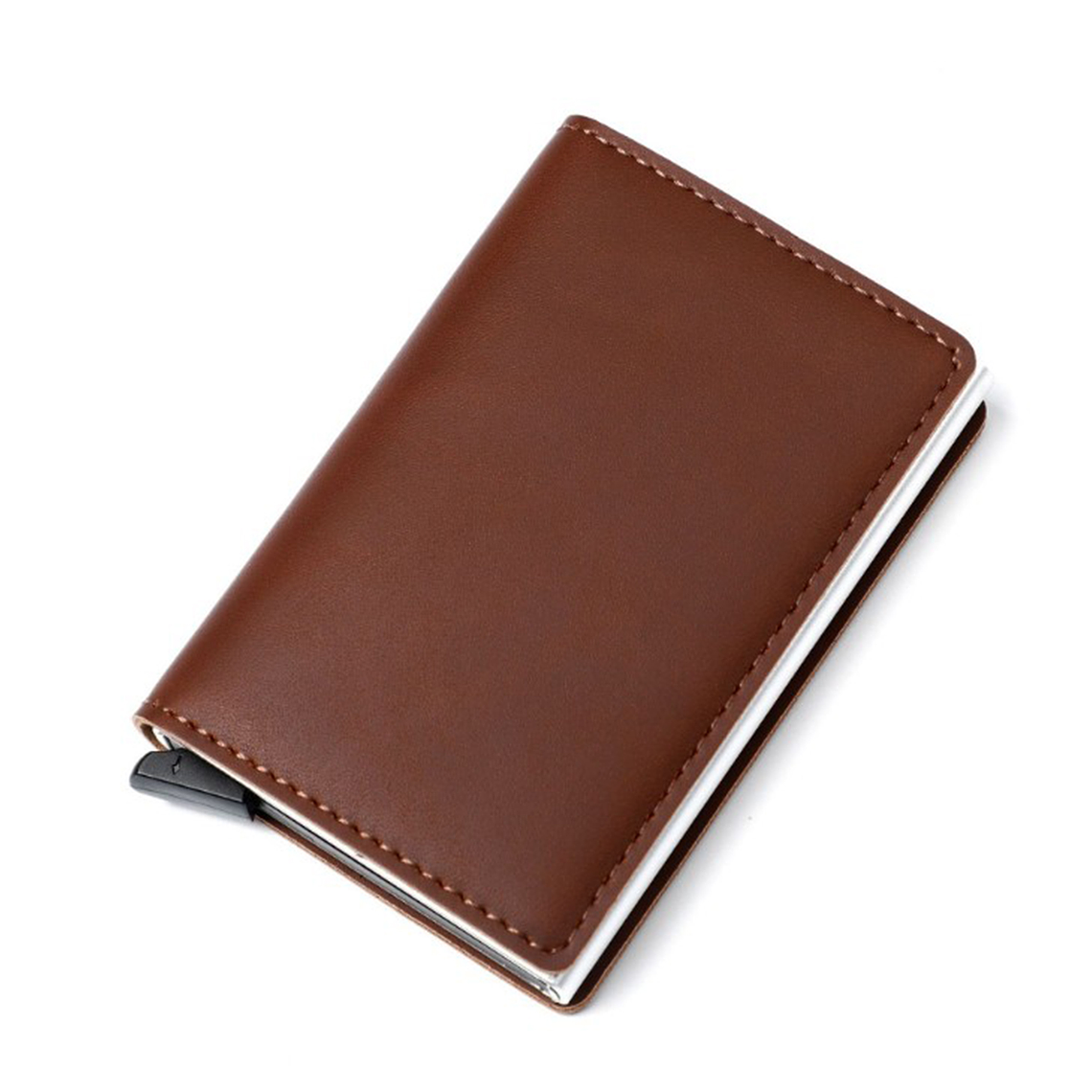 Billetera Ecocuero Aluminio Hombre Bloqueo RFID 4