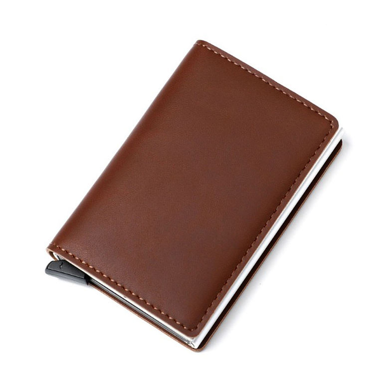 Billetera Ecocuero Aluminio Hombre Bloqueo RFID 4