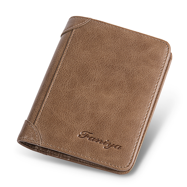 Billetera Monedero Hombre Cuero Bloqueo RFID Cremallera 4208 28