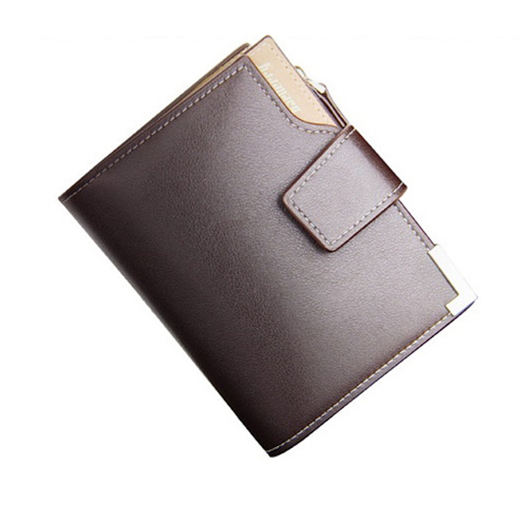 Billetera Monedero Hombre Mediana Cremallera Color Cafe 1