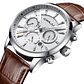 Reloj Hombre Analogico Cronografo Deportivo CRRJU 2212 Plateado Blanco - Miniatura 2