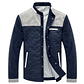 Chaqueta Casual Universitaria Hombres MJ100 Azul Gris - Miniatura 1