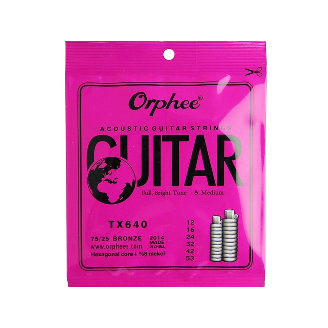 Cuerdas Guitarra Acustica Nucleo Hexagonal ORPHEE TX640 1