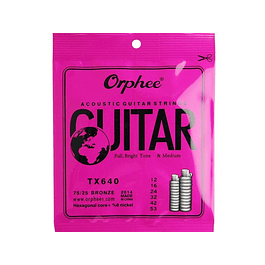 Cuerdas Guitarra Acustica Nucleo Hexagonal ORPHEE TX640