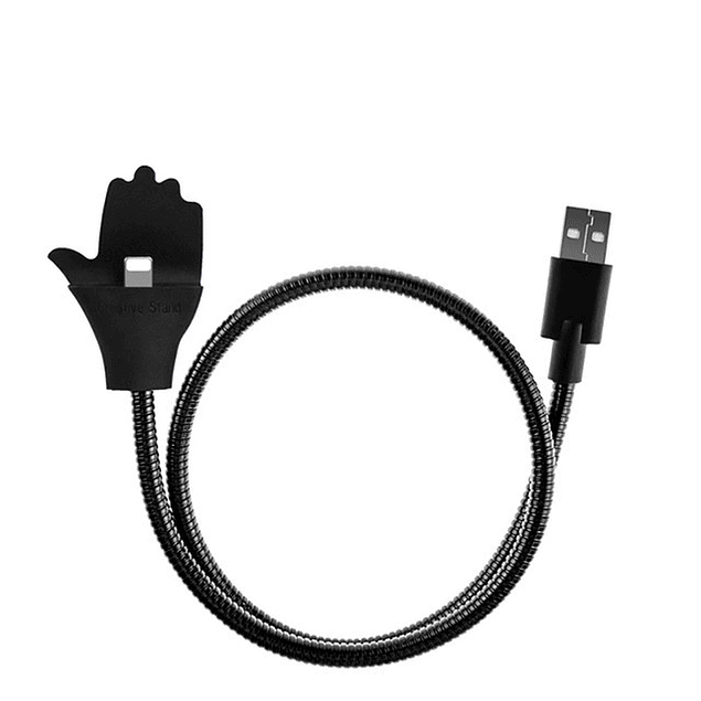 Cable Datos Iphone Diseño Mano Flexible Color Negro