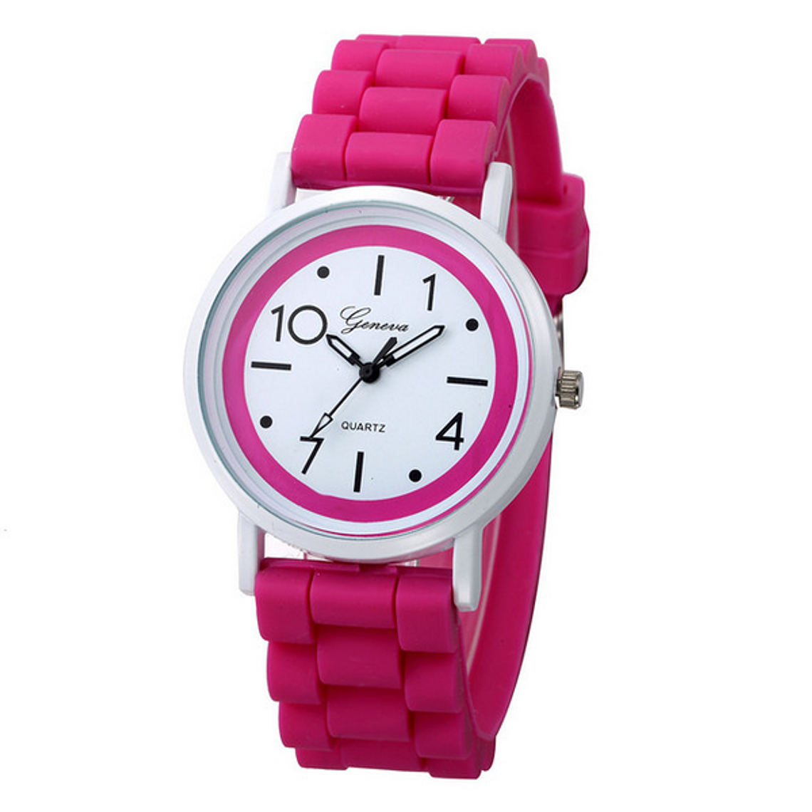Reloj Mujer Cuarzo Deportivo Silicona Rosado 1