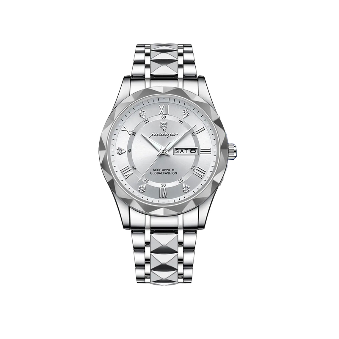 Reloj Hombre POEDAGAR 615 Acero Inoxidable Plateado Blanco 1