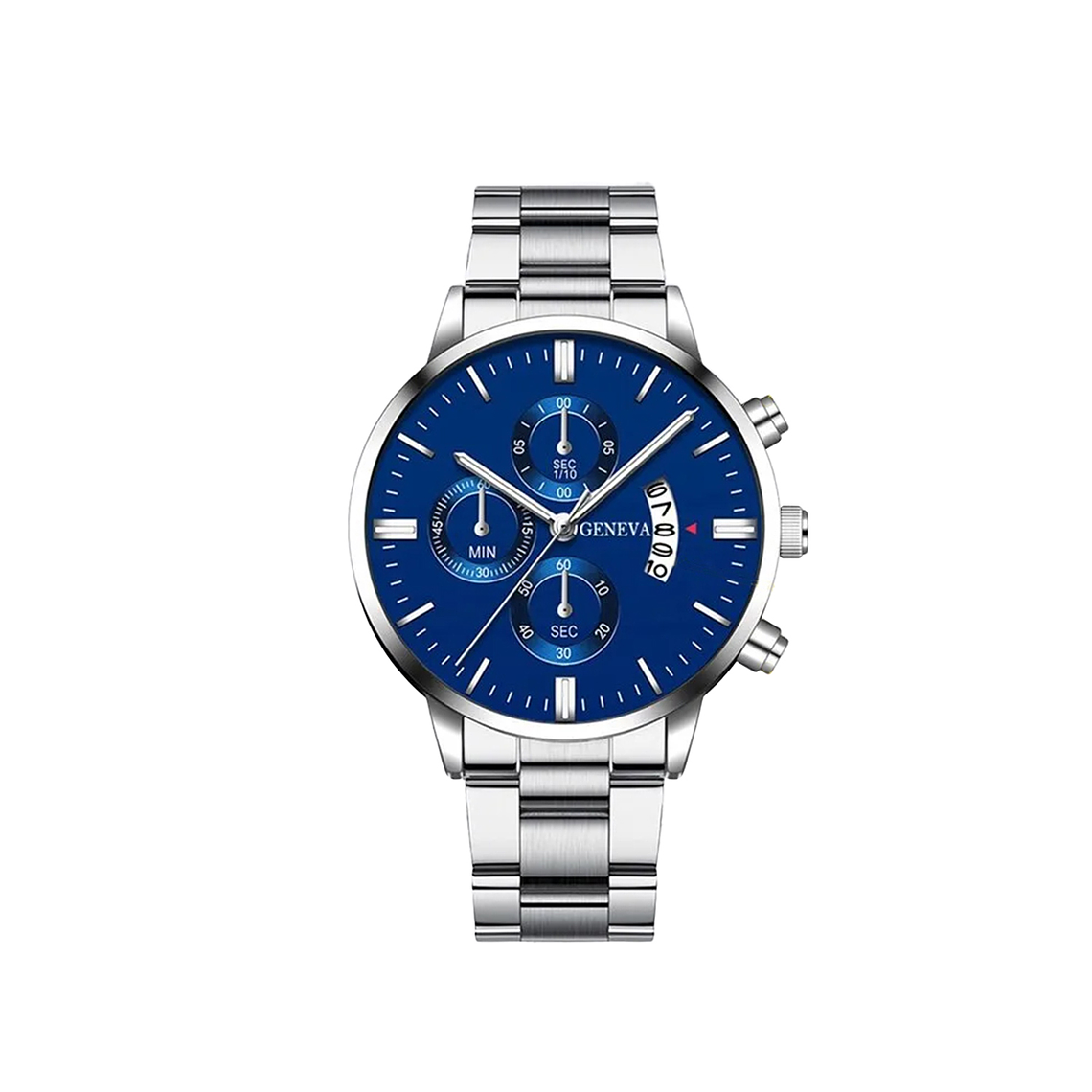 Reloj Hombre UBMD De Quarzo Acero Inoxidable Casual S698 Plateado Azul 1