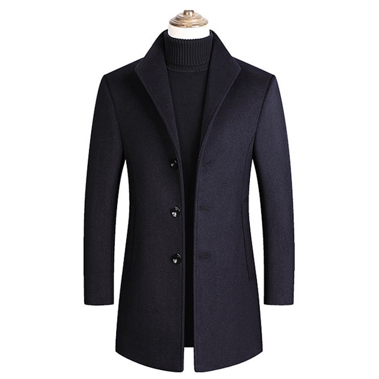 Chaqueta Abrigo Largo Hombre Casual SA837 Azul 1