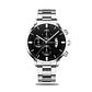 Reloj Hombre Pulsera Lujo Quarzo Acero Inoxidable S6982 Plateado Negro - Miniatura 1