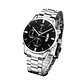 Reloj Hombre Pulsera Lujo Quarzo Acero Inoxidable S6982 Plateado Negro - Miniatura 2