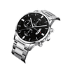 Reloj Hombre Pulsera Lujo Quarzo Acero Inoxidable S6982 Plateado Negro