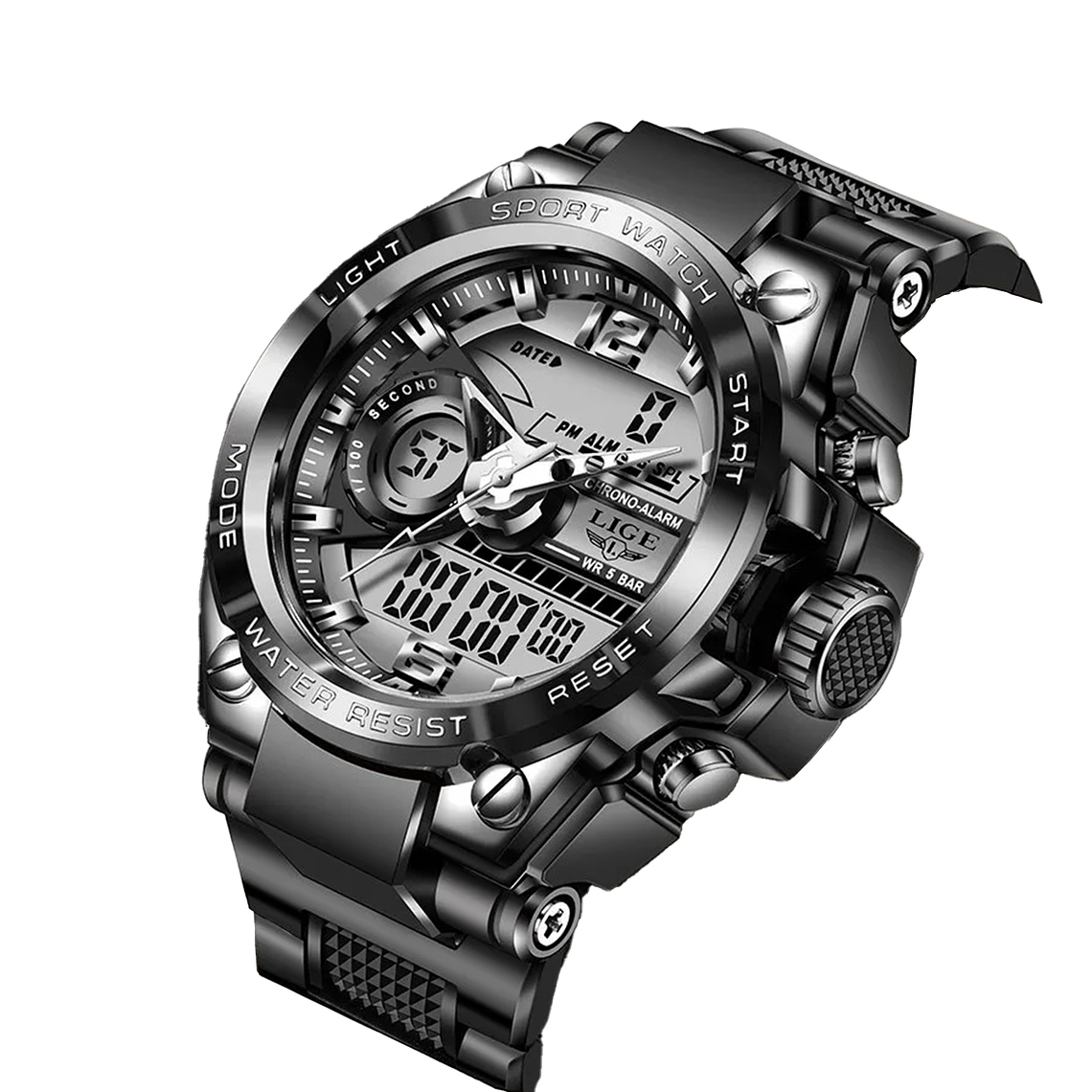Reloj Hombre Militar Pulsera Cronógrafo Impermeable L8922 Negro 2