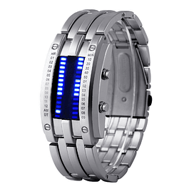 Reloj Electronico Binario Casual Plateado Hombre