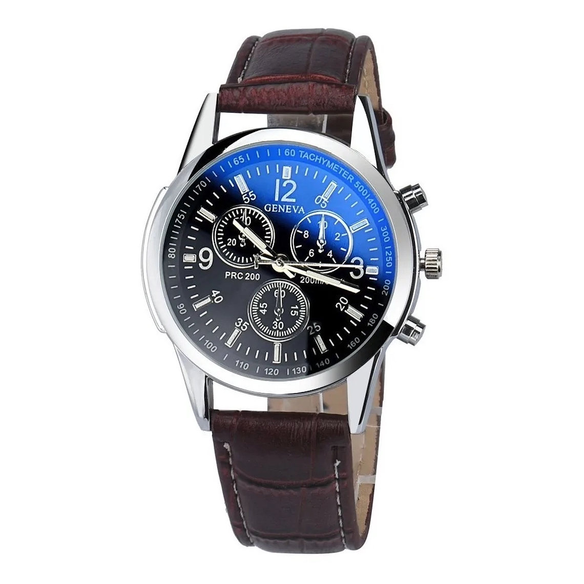 Reloj Cuarzo Casual Hombres Correa Ecocuero Negro Marron 2