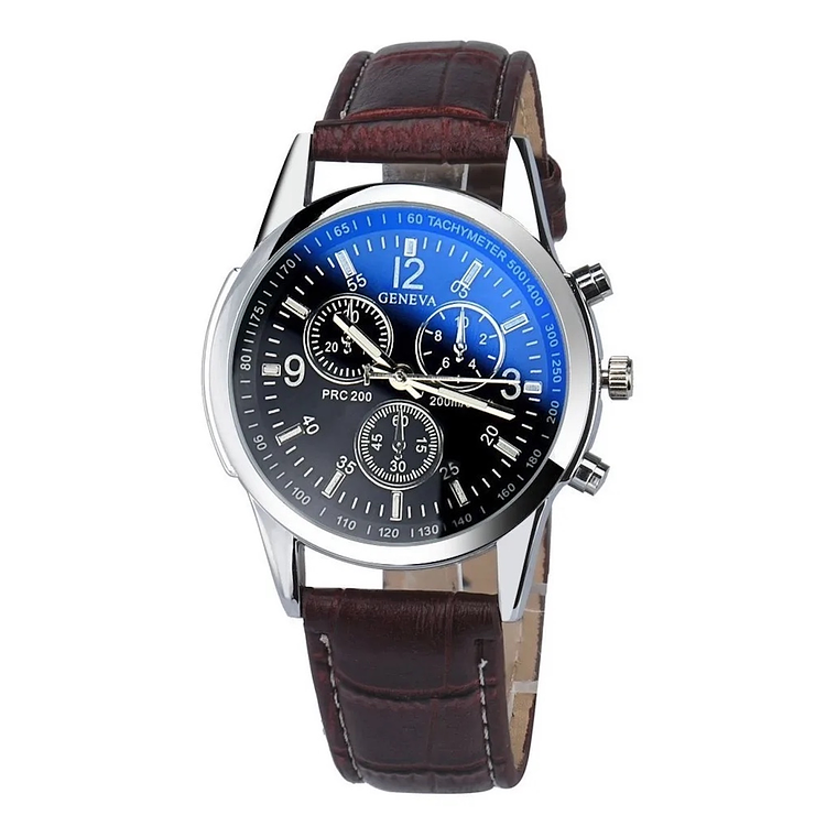 Reloj Cuarzo Casual Hombres Correa Ecocuero Negro Marron 2