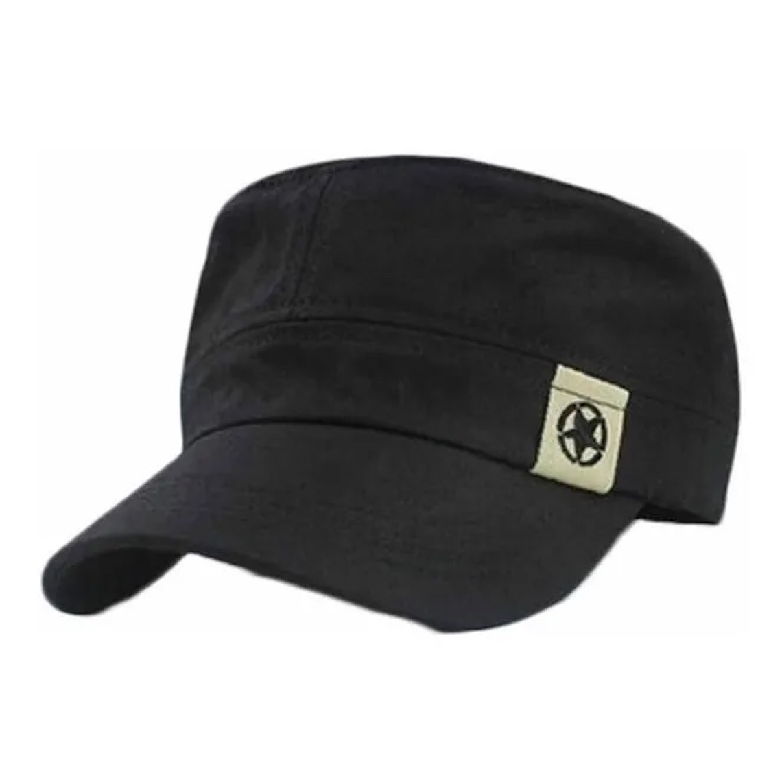 Gorra Plana Estilo Militar Negro 1