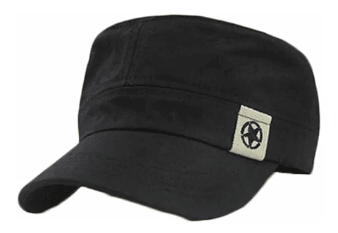 Gorra Plana Estilo Militar Negro