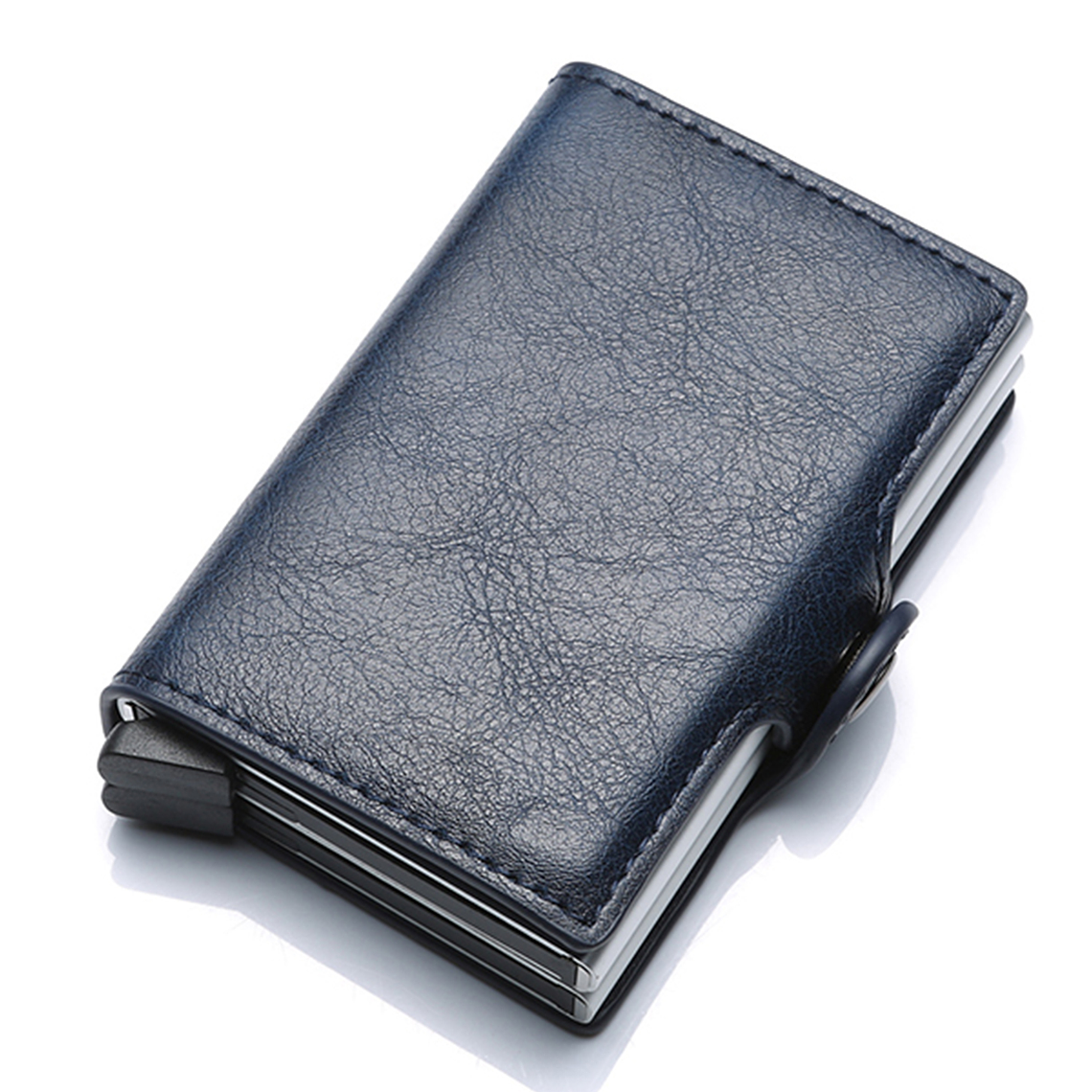 Billetera Tarjetero UBMD Aluminio Bloqueo RFID Hombres 9768 Azul Zafiro 1