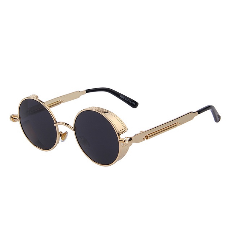 Gafas De Sol Goticas Vintage UV400 Dorado Negro 1