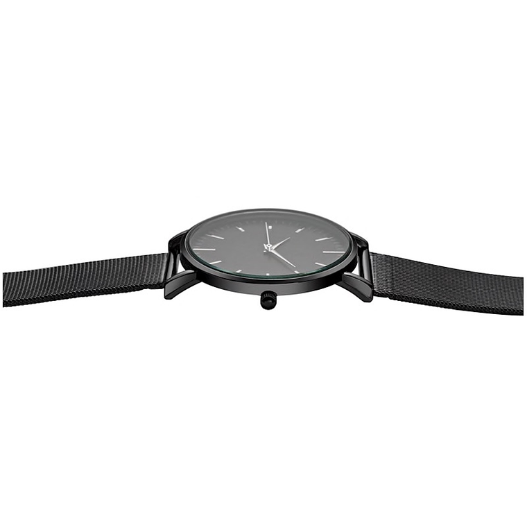 Reloj Hombre Ultra Delgado Acero Inoxidable Negro 2