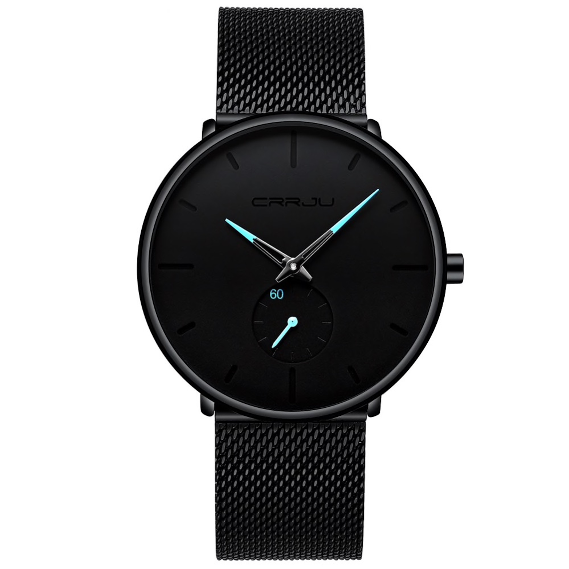 Reloj Hombre Lujo Delgado Malla Acero CRRJU 2150 Negro Azul 1