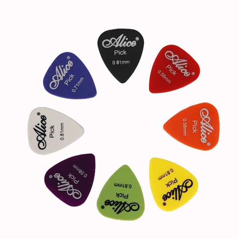 Set 40 Puas Plumillas Plectro Guitarra 0.58mm - 1.50mm Caja 2