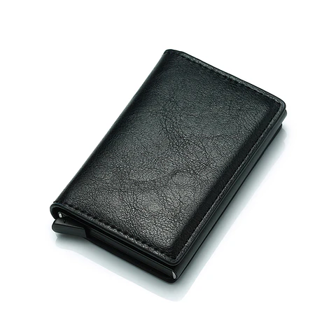 Billetera Ecocuero Aluminio Hombre Bloqueo RFID 6059C Negro