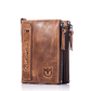 Billetera Cuero PU Hombre Monedero RFID BULLCAPTAIN QB06 Marron - Miniatura 1