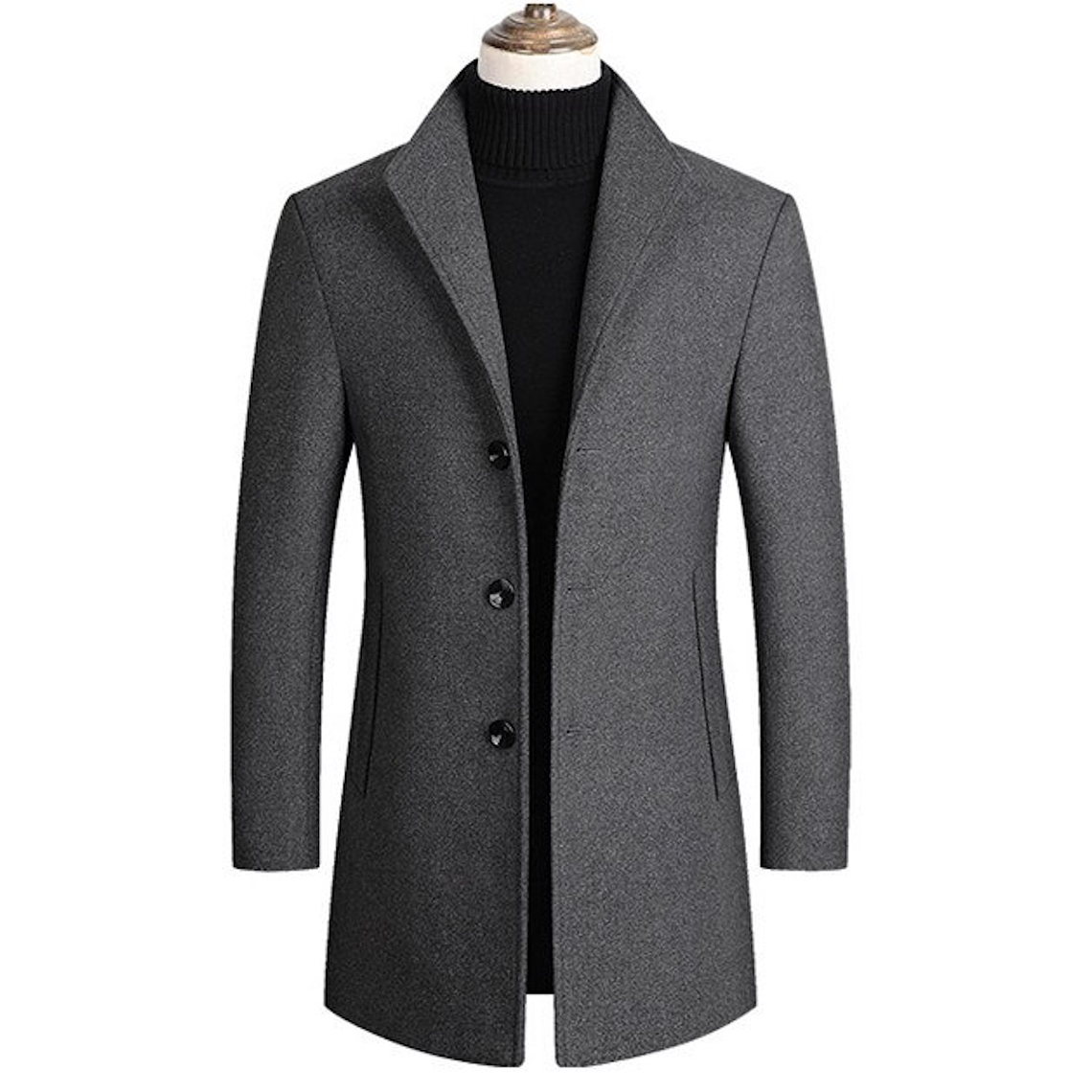 Chaqueta Abrigo Largo Hombre Casual SA837 Gris 1