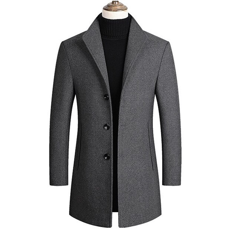 Chaqueta Abrigo Largo Hombre Casual SA837 Gris 1