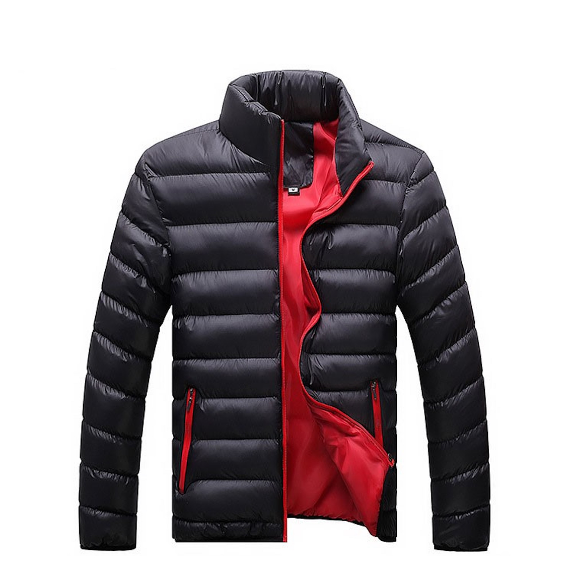 Chaqueta Casual Hombre Acolchada EDA104 Negro Rojo 1