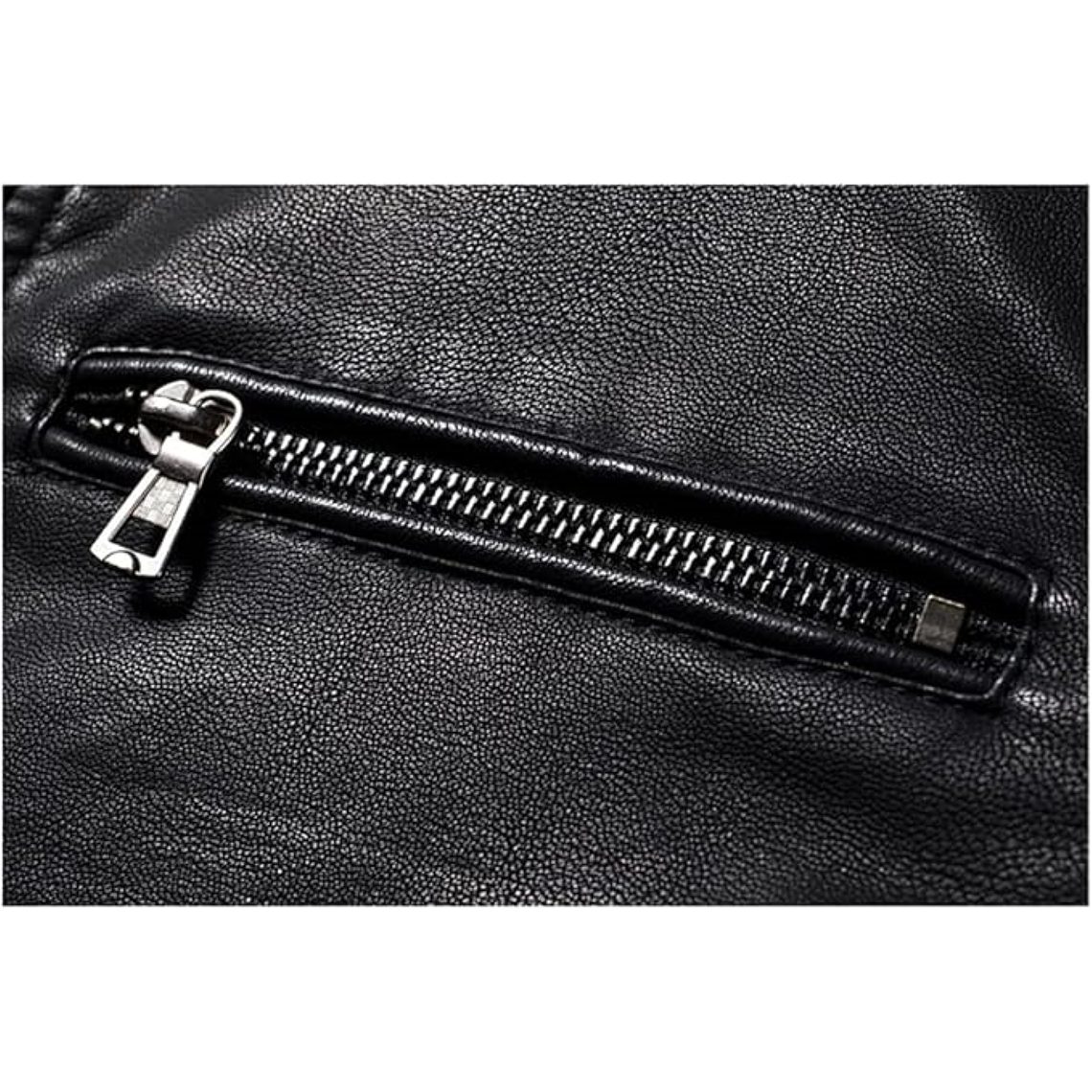 Chaqueta Hombre Cuero PU Cremallera Tipo Motociclista 903 2