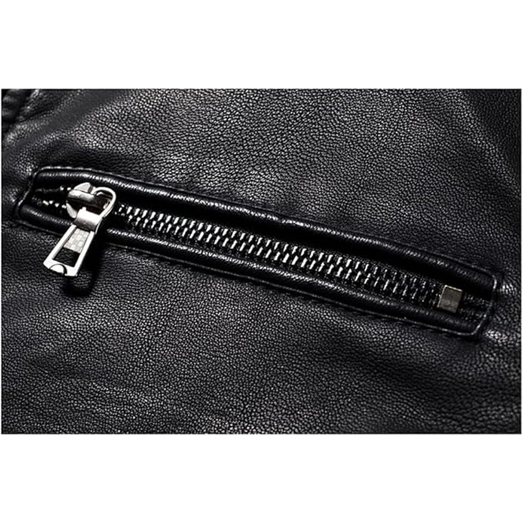 Chaqueta Hombre Cuero PU Cremallera Tipo Motociclista 903 2