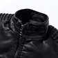 Chaqueta Hombre Cuero PU Cremallera Tipo Motociclista 903 - Miniatura 3