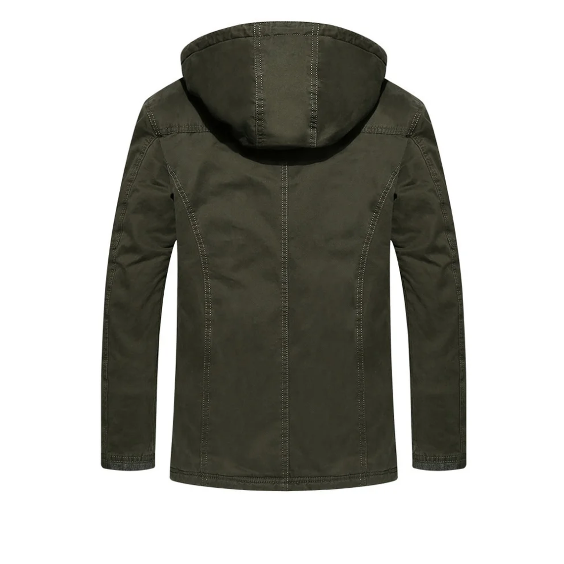 Chaqueta Hombre Militar Capucha Casual Algodon Larga 2