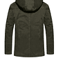 Chaqueta Hombre Militar Capucha Casual Algodon Larga - Miniatura 2