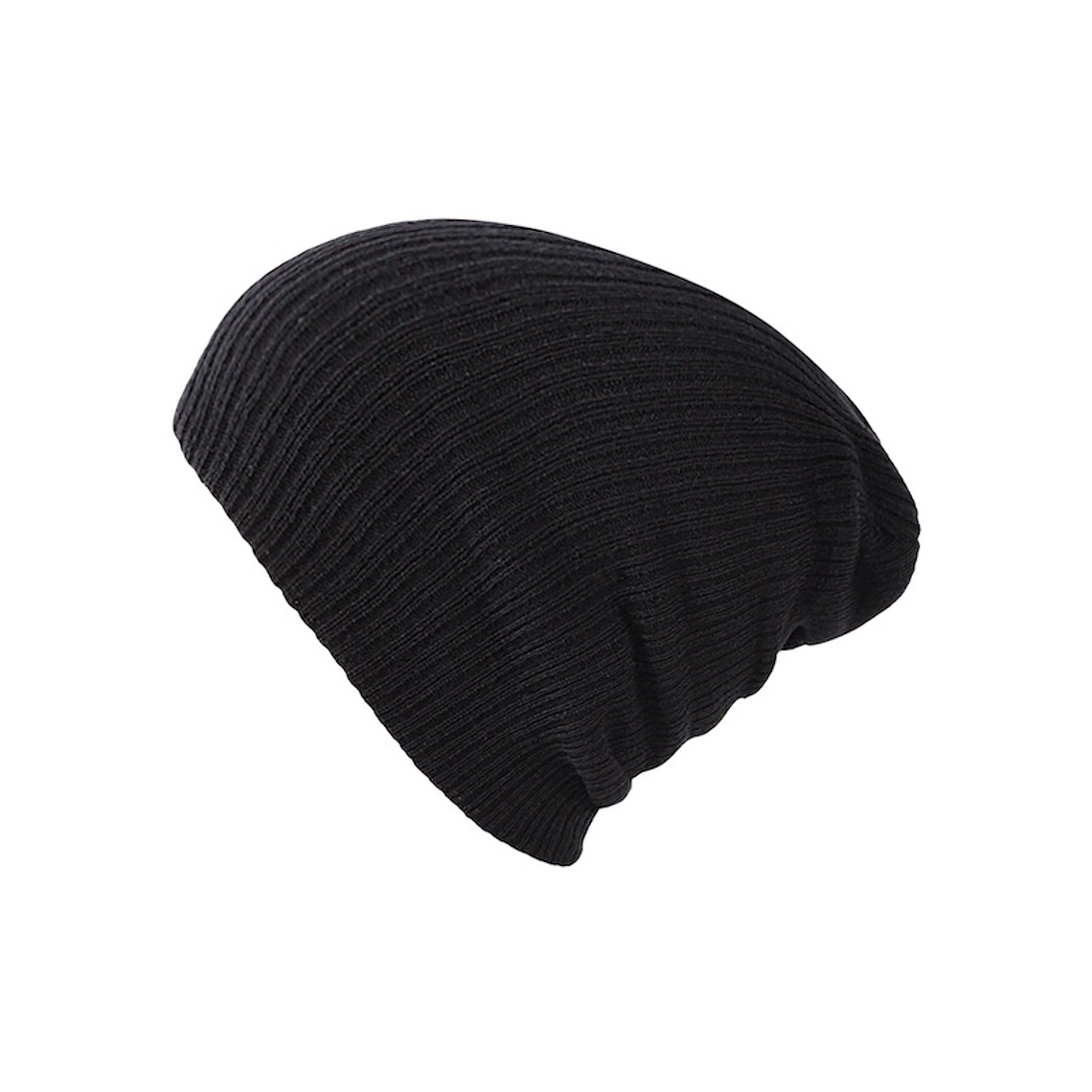 Gorro Unisex Punto Suave Algodon Invierno Liso 028 Negro 1