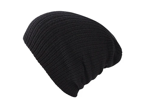 Gorro Unisex Punto Suave Algodon Invierno Liso 028 Negro