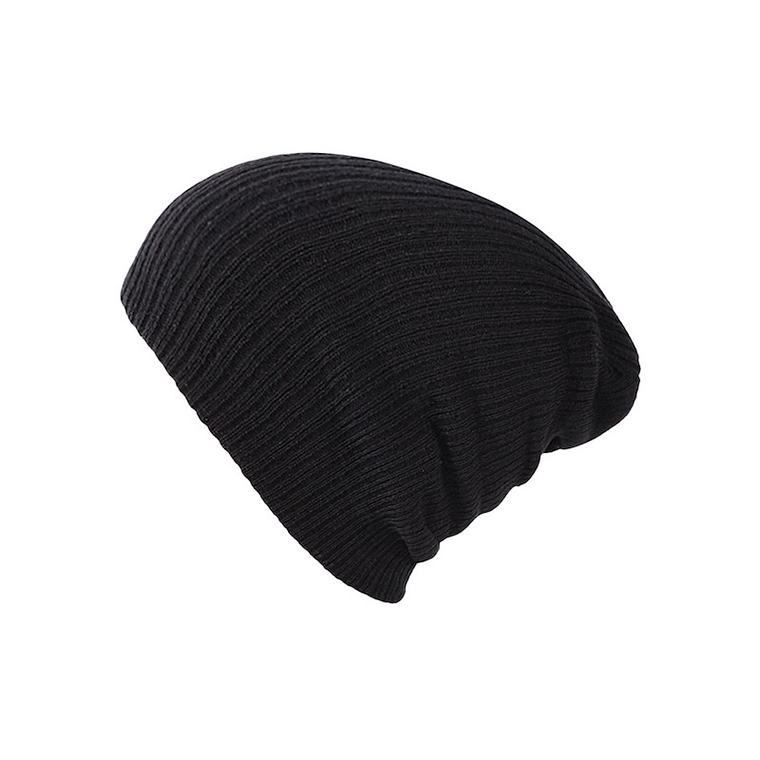 Gorro Unisex Punto Suave Algodon Invierno Liso 028 Negro 1